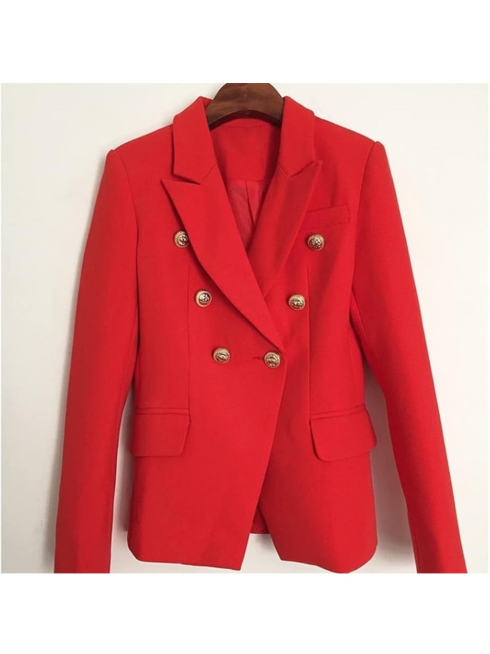 Zara Double Breasted Red Coral Blazer Jacket - Bloggers Favourite